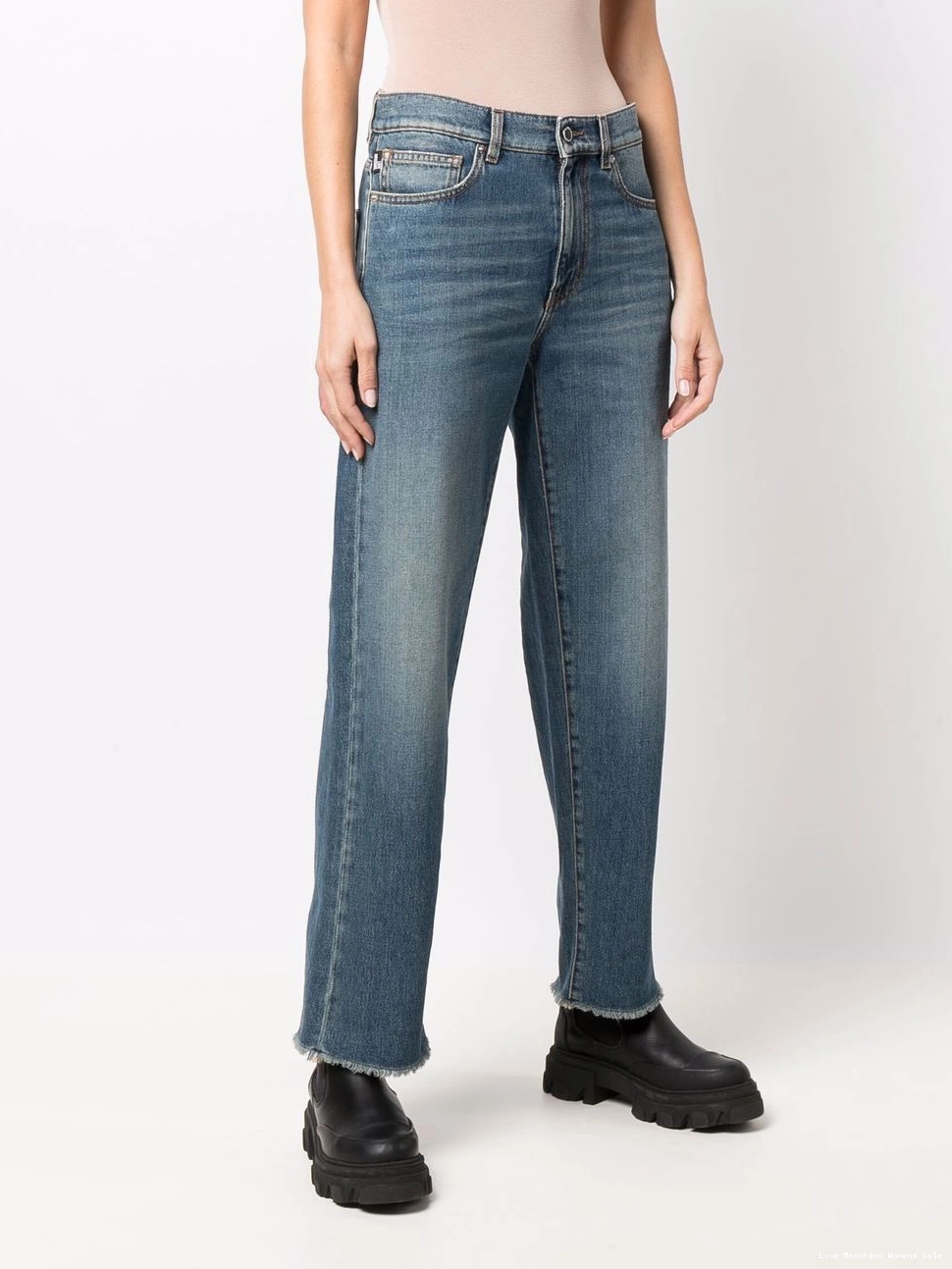 Affordable Women jeans Moschino Love mid-rise straight-leg 0404